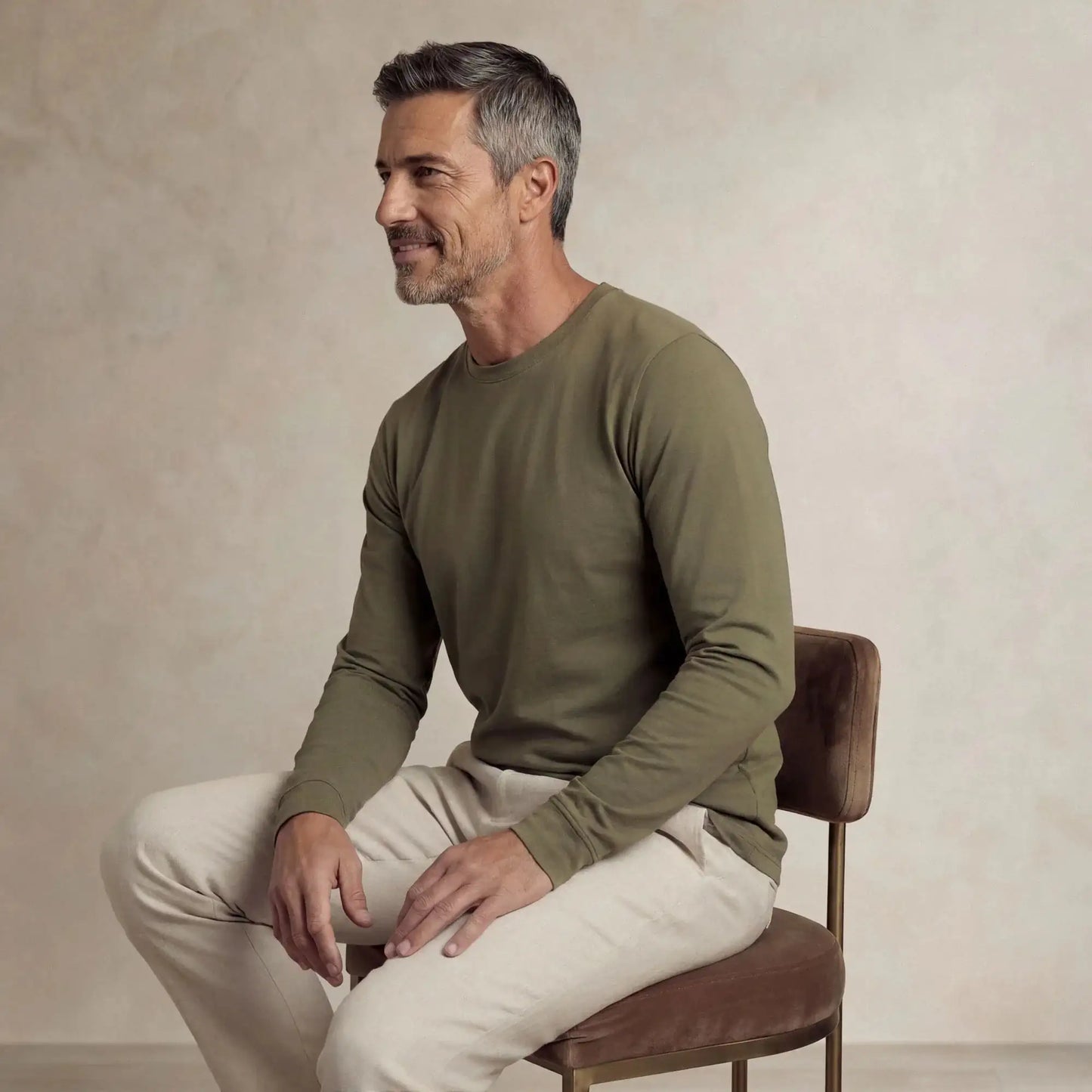 Lyocell Blend Long Sleeve T-Shirt