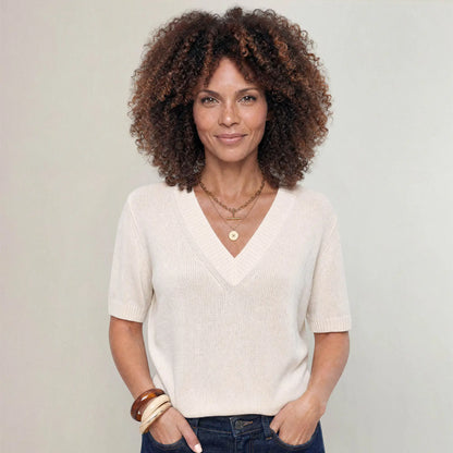 The Arla Cashmere Blend V-Neck