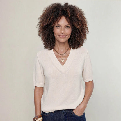 The Arla Cashmere Blend V-Neck
