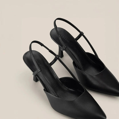 Slingback Leather Heels