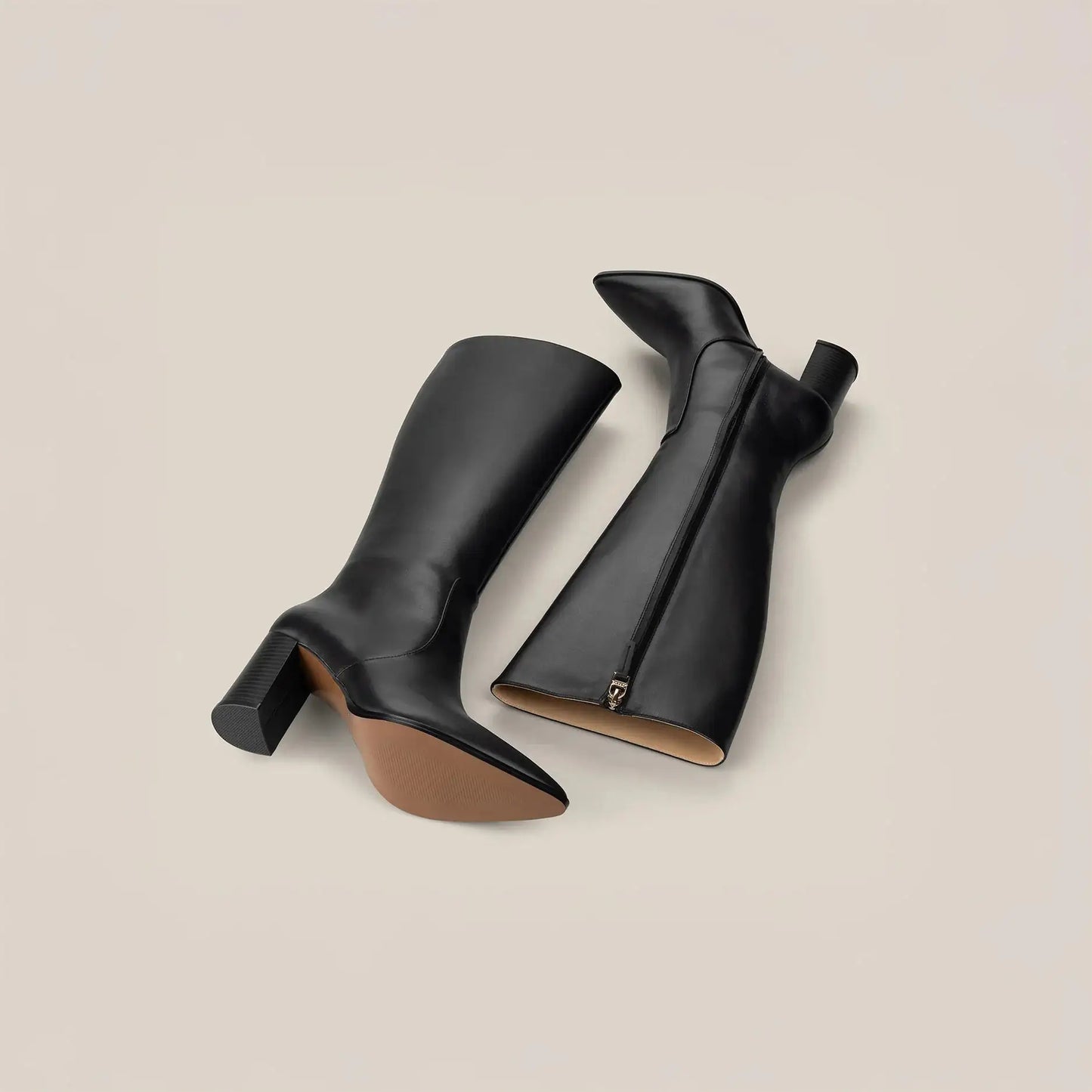 Leather Knee-High Boots