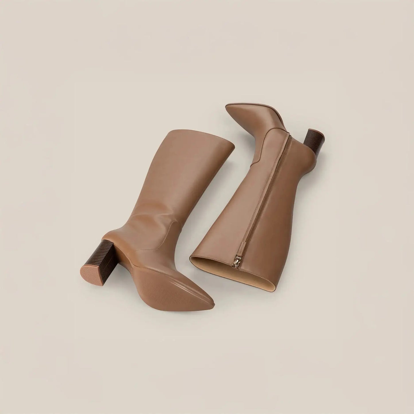 Leather Knee-High Boots
