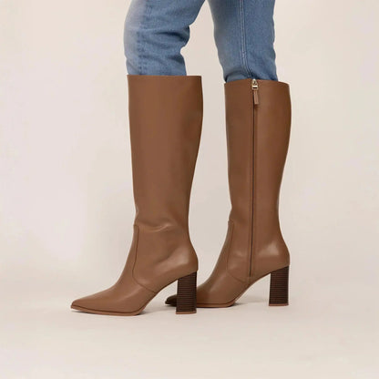 Leather Knee-High Boots